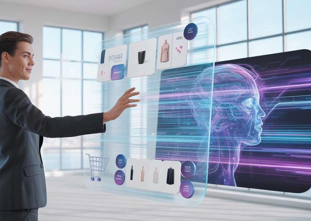 futuristic interface with AI visualization