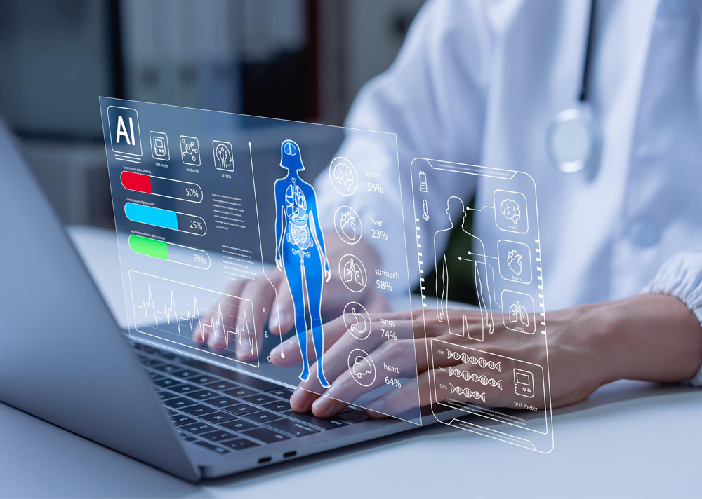 ai healthcare diagnostics on laptop